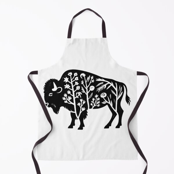 Item preview, Floral Bison Silhouette – Botanical Buffalo Nature Illustration designed and sold by ArcticFoxStudio.