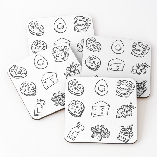 Item preview, Keto Lifestyle Doodle Set – Healthy Fats & Low Carb Icons designed and sold by DOROTA-0909.
