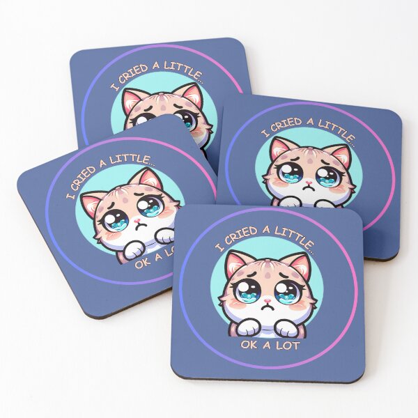 Item preview, I Cried a Little.... Okay, a Lot - Kawaii Cat Mood Emote designed and sold by Feliciano3.