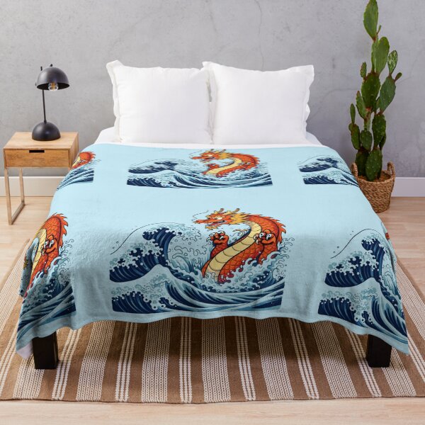 Item preview, Japanese Dragon Wave Cartoon Style Ocean Art designed and sold by VibeFactoryOfc.