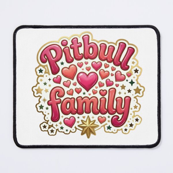 Item preview, Pitbull Family with Bubble Hearts designed and sold by My Pitbull Place.