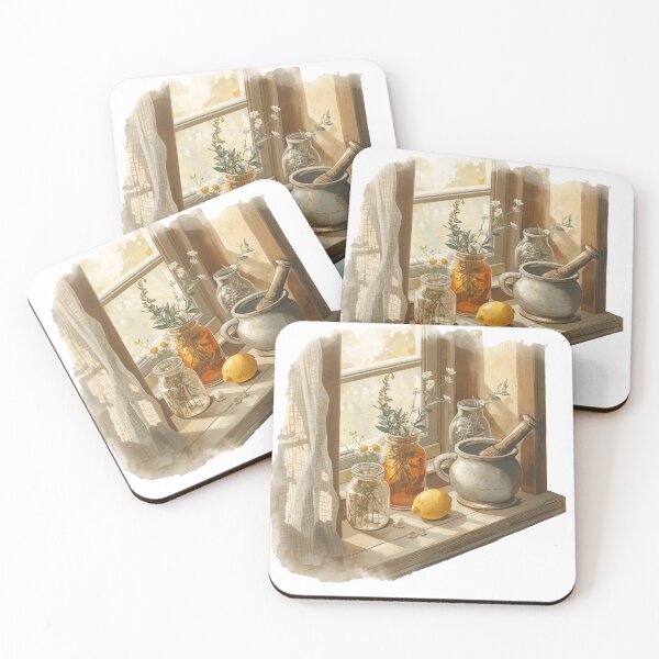 Item preview, Sunlit Herb Window — Botanical Wellness Still Life Art designed and sold by VintageTips.