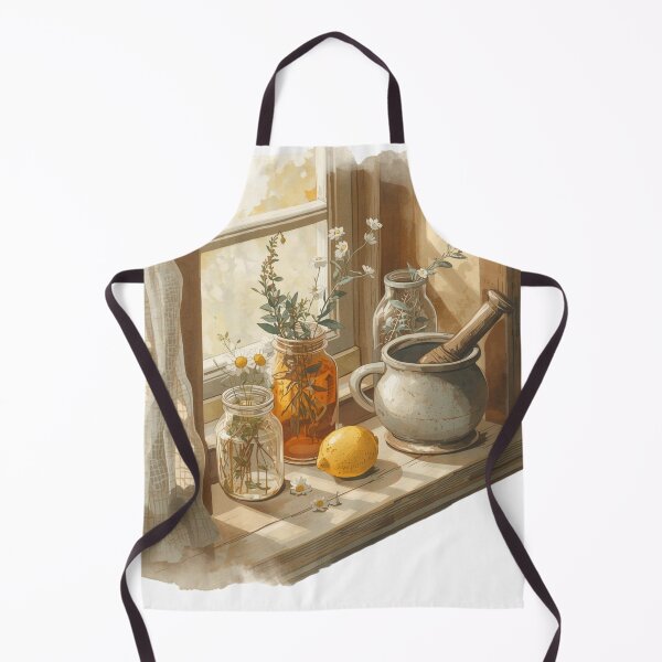Item preview, Sunlit Herb Window — Botanical Wellness Still Life Art designed and sold by VintageTips.