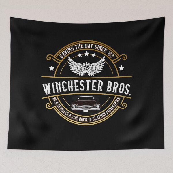Item preview, Winchester Bros Saving The Day Since 83 Supernatural designed and sold by Say It With Ink.