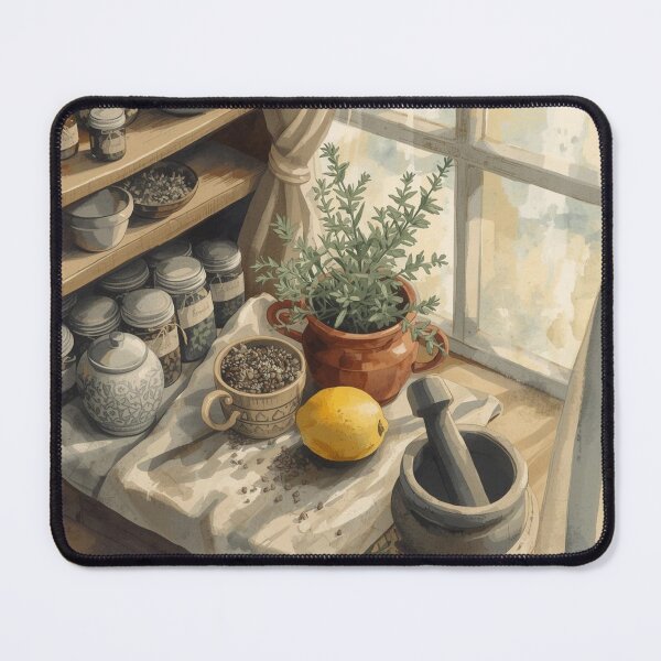 Item preview, Cottage Herbalist Window — Sticker Style Botanical Vignette designed and sold by VintageTips.