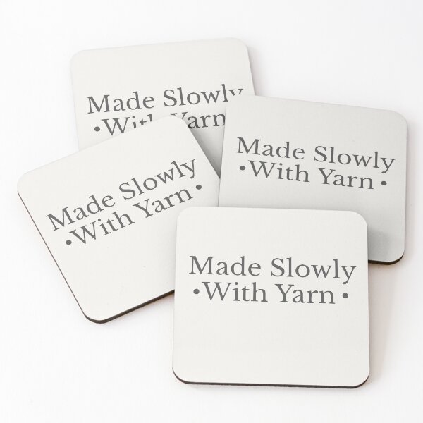 Item preview, Made Slowly With Yarn Cosy Knitting & Crochet Text Design designed and sold by SipAndStitchCo.