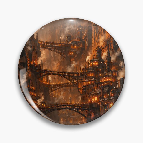 Item preview, The Copper-Canyon Megalopolis - Steampunk Landscape designed and sold by bapupa.
