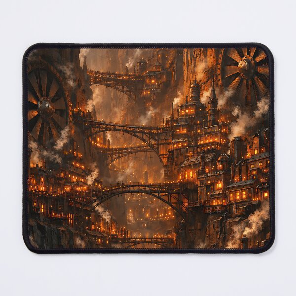 Item preview, The Copper-Canyon Megalopolis - Steampunk Landscape designed and sold by bapupa.