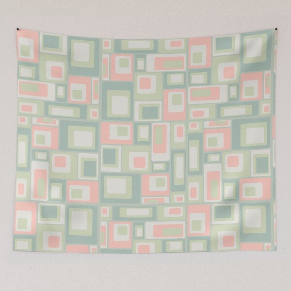 Item preview, 2000s revival midcentury mod squares_watermelon pastels designed and sold by quinnhopp.