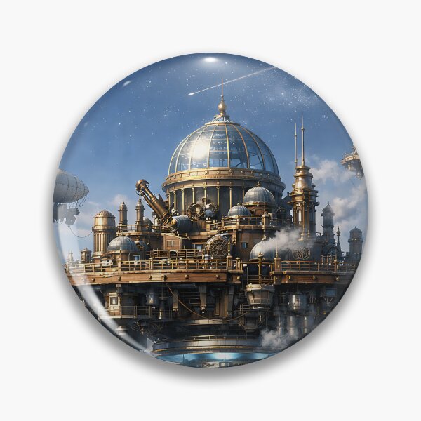Item preview, The Floating Dockyards of Aetheria - Steampunk Landscape designed and sold by bapupa.