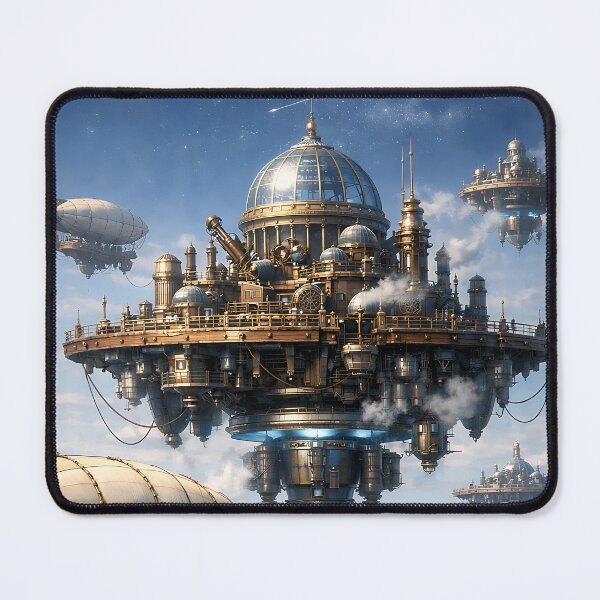 Item preview, The Floating Dockyards of Aetheria - Steampunk Landscape designed and sold by bapupa.