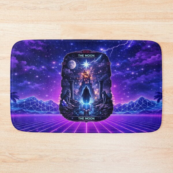 Item preview, Vaporwave The Moon Tarot – Neon Cosmic Design designed and sold by MysticOzzy.