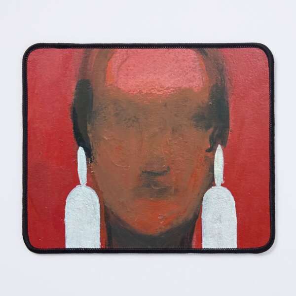 Item preview, Red Portrait with White Earrings designed and sold by Gela Mikava.