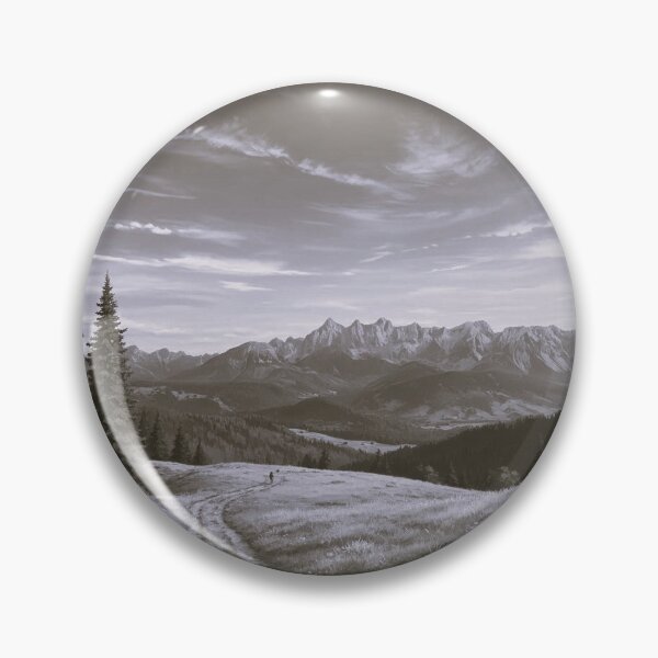 Item preview, Black and White Anime Landscape – Minimal Mountain Path Art designed and sold by peacefulframes.art.