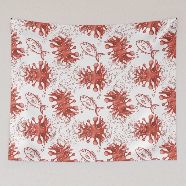 Item preview, Cute Fish and Octopus Ocean Pattern designed and sold by Pryhozha.