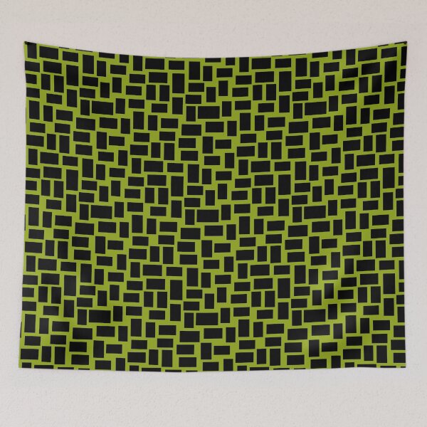 Item preview, black rectangles on green background designed and sold by MarySchwindt.