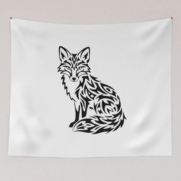Artikelvorschau, Stammesfuchs-Illustration – Stilisierte geometrische Fuchs-Linienzeichnung entworfen und verkauft von ArcticFoxStudio.