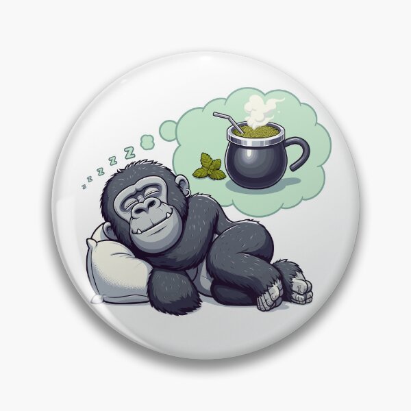 Item preview, Sleeping Gorilla Dreaming of Yerba Mate Funny Relax Design designed and sold by CyfroweMysli.