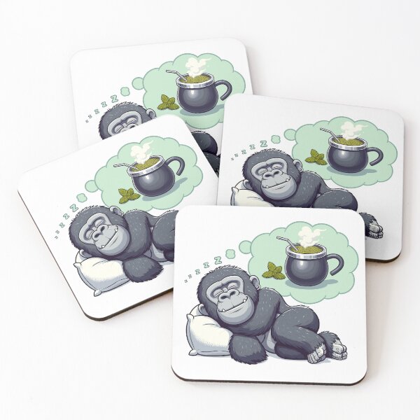 Item preview, Sleeping Gorilla Dreaming of Yerba Mate Funny Relax Design designed and sold by CyfroweMysli.