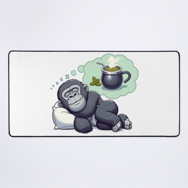 Item preview, Sleeping Gorilla Dreaming of Yerba Mate Funny Relax Design designed and sold by CyfroweMysli.