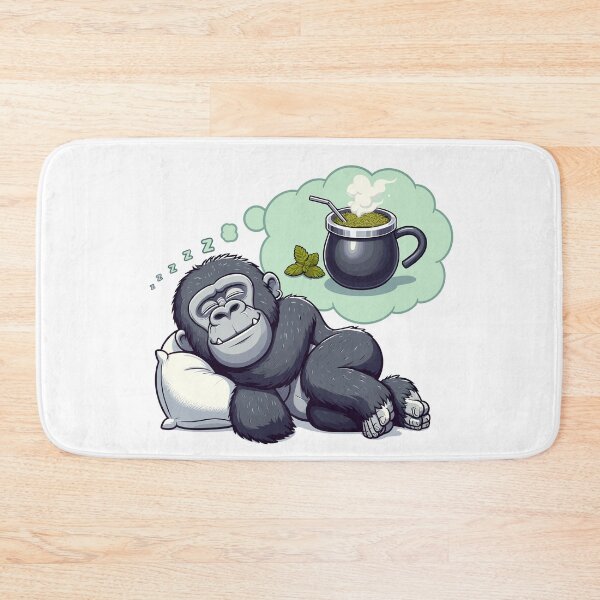 Item preview, Sleeping Gorilla Dreaming of Yerba Mate Funny Relax Design designed and sold by CyfroweMysli.