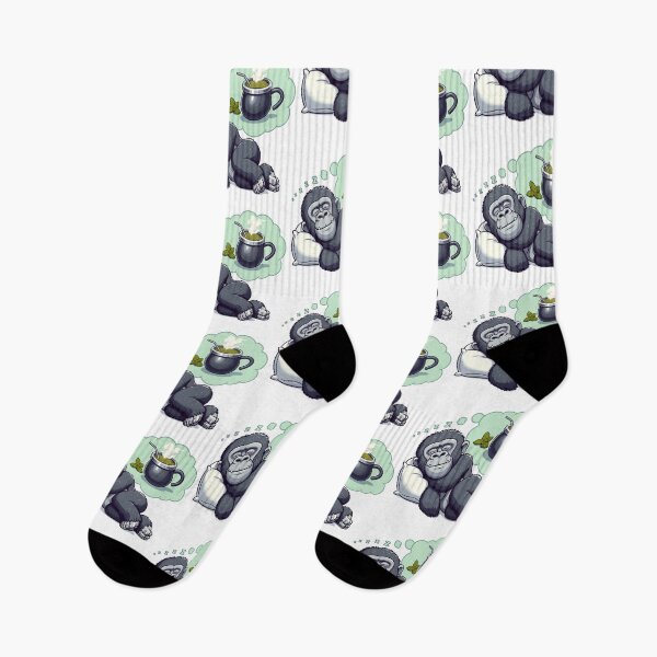 Item preview, Sleeping Gorilla Dreaming of Yerba Mate Funny Relax Design designed and sold by CyfroweMysli.