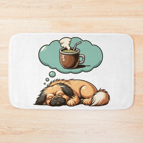 Item preview, Sleeping Pekingese Dreaming of Yerba Mate Cute Dog Gift Design designed and sold by CyfroweMysli.