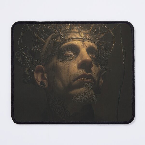 Item preview, Surreal Cybernetic Crown Portrait with Wires and Lightbulbs designed and sold by Shannon Hilson.