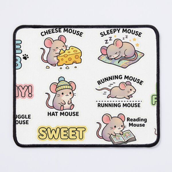 Item preview, Mice Club Kawaii Sticker Pack - Cute Pastel Mouse Aesthetic Art designed and sold by AkDesign022.