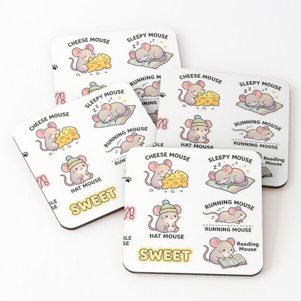 Item preview, Mice Club Kawaii Sticker Pack - Cute Pastel Mouse Aesthetic Art designed and sold by AkDesign022.