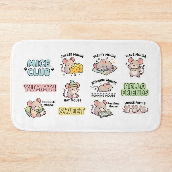 Item preview, Mice Club Kawaii Sticker Pack - Cute Pastel Mouse Aesthetic Art designed and sold by AkDesign022.