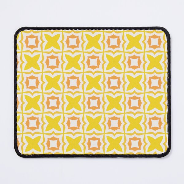 Item preview, Yellow Orange Geometric Floral Tile Pattern designed and sold by Vileprint.
