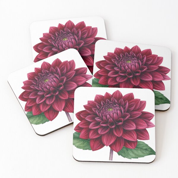Item preview, Deep Red Dahlia Botanical Illustration designed and sold by Rutvain.