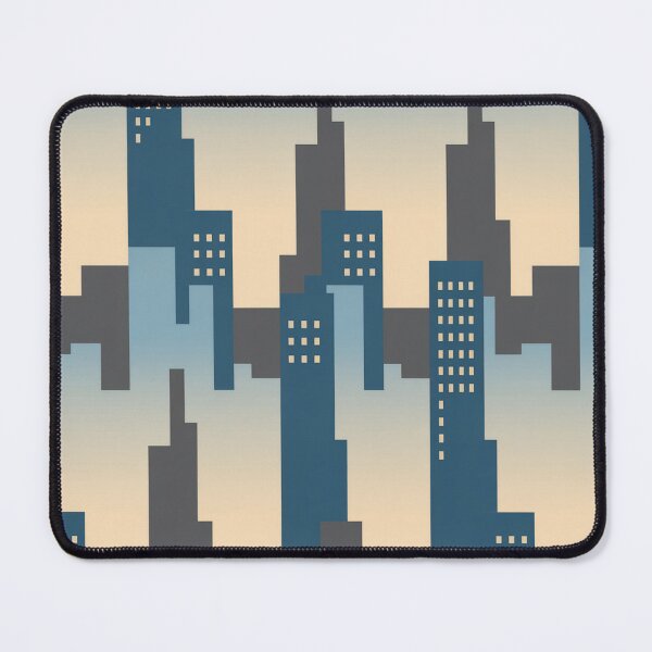 Item preview, Modern City Skyline Seamless Pattern – Blue & Beige Gradient designed and sold by Midnight Veil Designs.