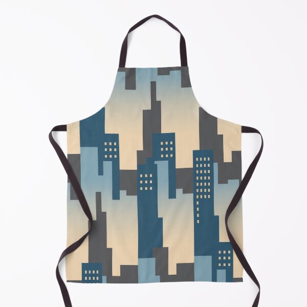 Item preview, Modern City Skyline Seamless Pattern – Blue & Beige Gradient designed and sold by Midnight Veil Designs.