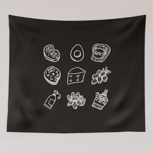 Item preview, Keto Chalkboard Doodles – White Ink Low Carb Icons designed and sold by DOROTA-0909.