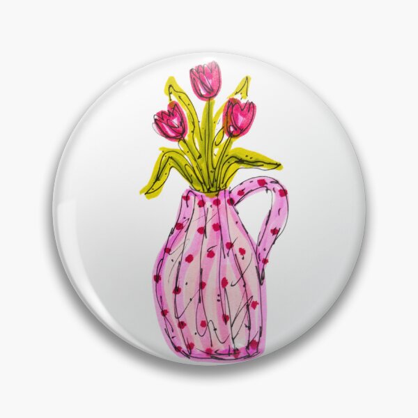 Item preview, Pink Tulip Flower Vase designed and sold by livebrave3.