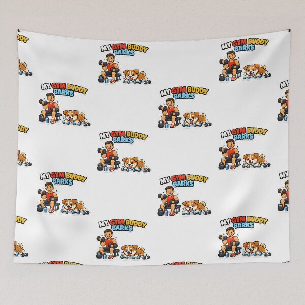 Item preview, My Gym Buddy Barks Dog Workout Shirt | Funny Fitness Pet Lover Design designed and sold by Bettybee00.