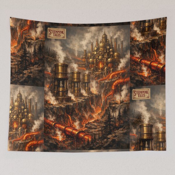 Item preview, The Geothermal Forge-Valley - Steampunk Landscape designed and sold by bapupa.