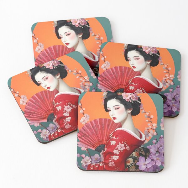 Item preview, Japanese geisha designed and sold by coastalaiartanddesigns.
