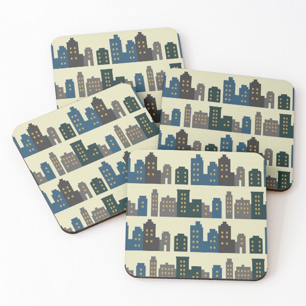 Item preview, Modern City Skyline Seamless Pattern – Night Lights designed and sold by Midnight Veil Designs.