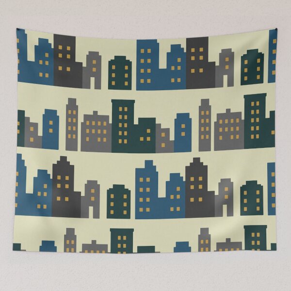 Item preview, Modern City Skyline Seamless Pattern – Night Lights designed and sold by Midnight Veil Designs.