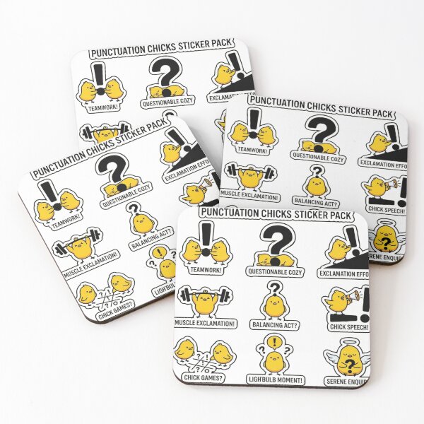 Item preview, Punctuation Chicks Sticker Pack - Funny Grammar Humor Bird Art designed and sold by AkDesign022.