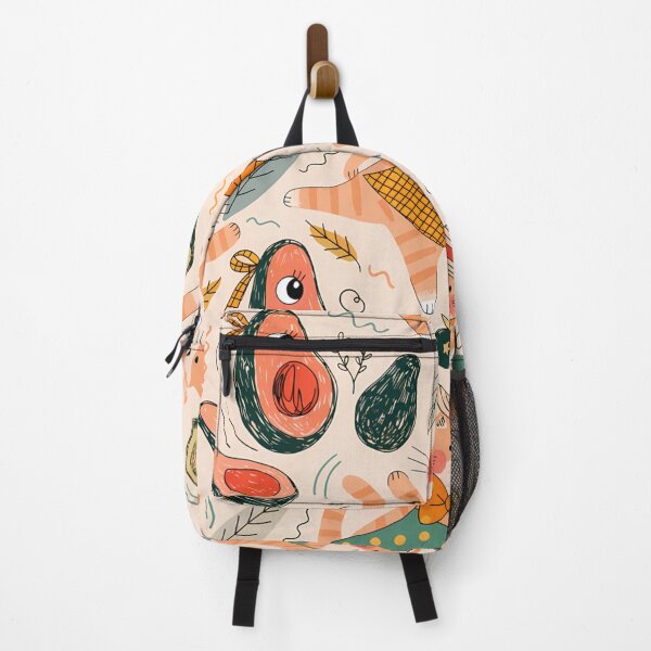 Item preview, Seamless pattern of cheerful ginger cats and kawaii avocados designed and sold by aminz4.