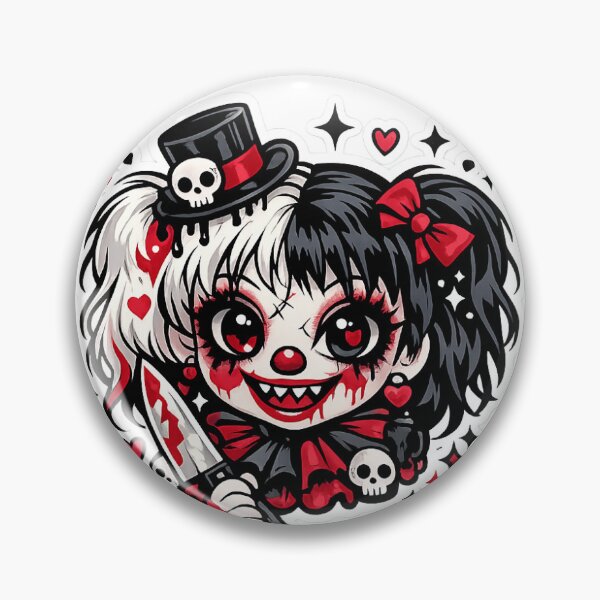 Item preview, Creepy Cute Clown Girl – Gothic Kawaii Horror Sticker designed and sold by santDev.