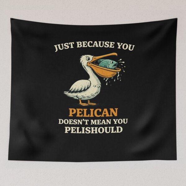Item preview, Witty Pelican Bird Fish Pouch Puns Humor designed and sold by snowry.