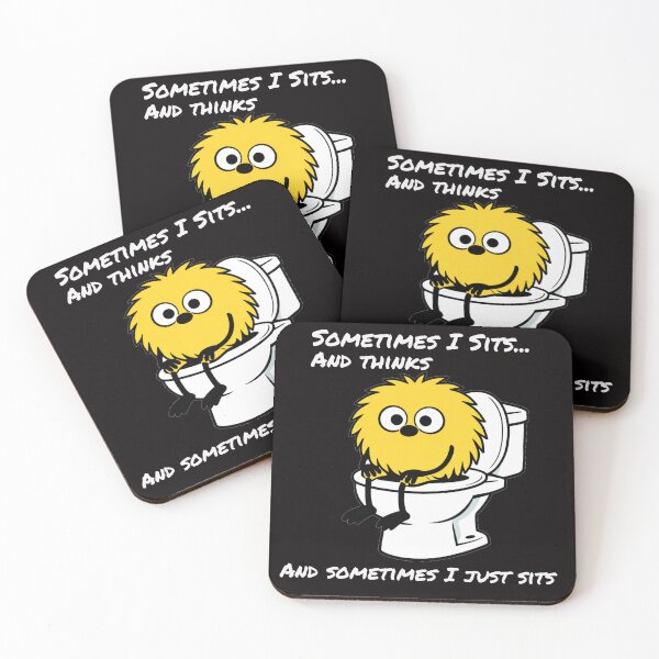 Item preview, Sometimes I Sits and Thinks – Funny Bathroom Humor Cartoon for Dark Shirts designed and sold by TheBibleStop.