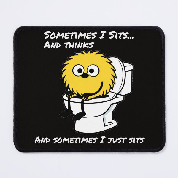 Item preview, Sometimes I Sits and Thinks – Funny Bathroom Humor Cartoon for Dark Shirts designed and sold by TheBibleStop.