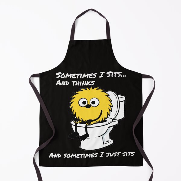 Item preview, Sometimes I Sits and Thinks – Funny Bathroom Humor Cartoon for Dark Shirts designed and sold by TheBibleStop.