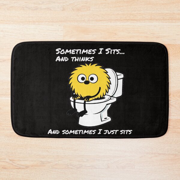 Item preview, Sometimes I Sits and Thinks – Funny Bathroom Humor Cartoon for Dark Shirts designed and sold by TheBibleStop.
